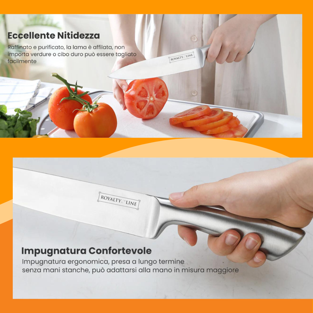 MyChef - Ceppo Porta Coltelli Professionali + Utensili da Cucina PREMIUM