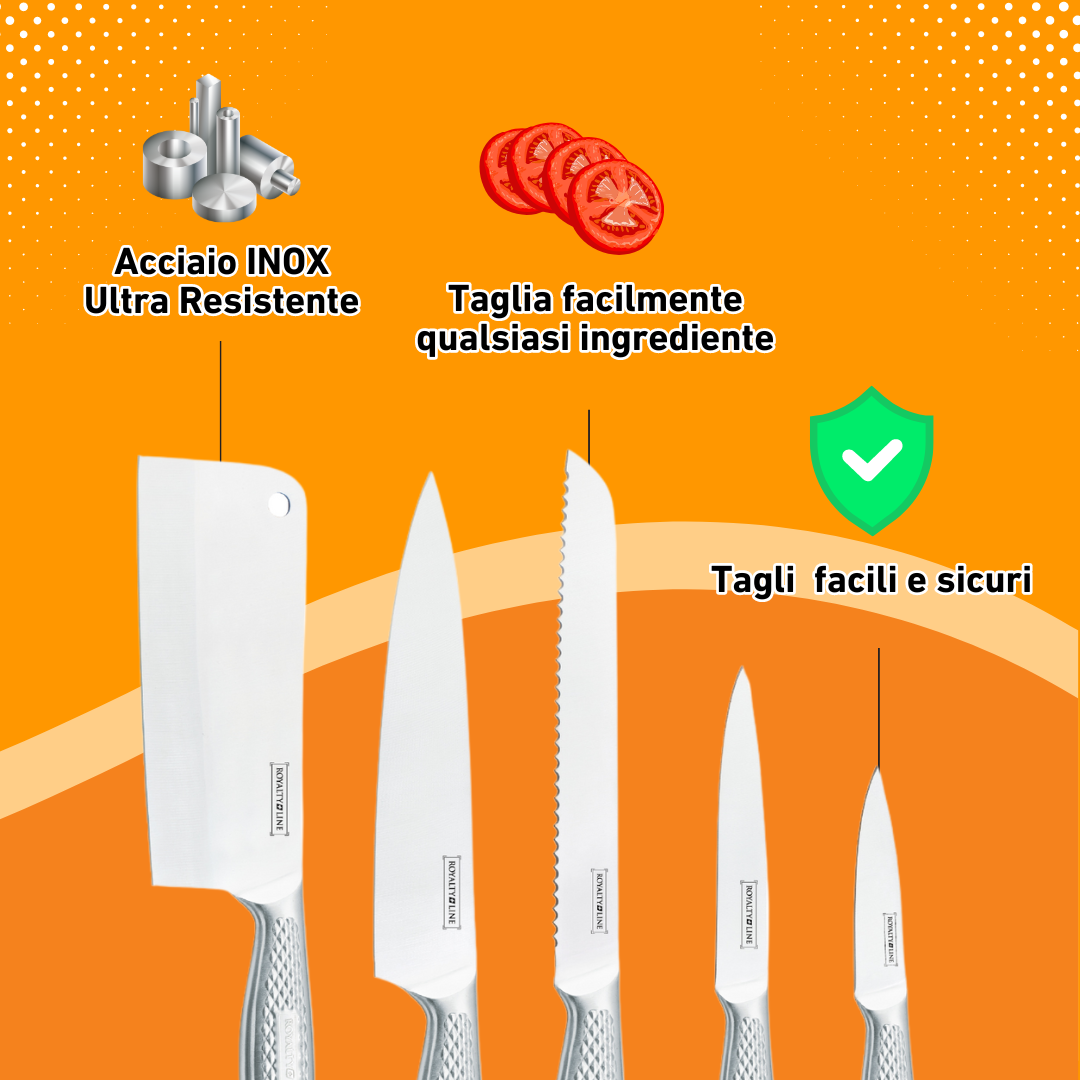 MyChef - Ceppo Porta Coltelli Professionali + Utensili da Cucina PREMIUM