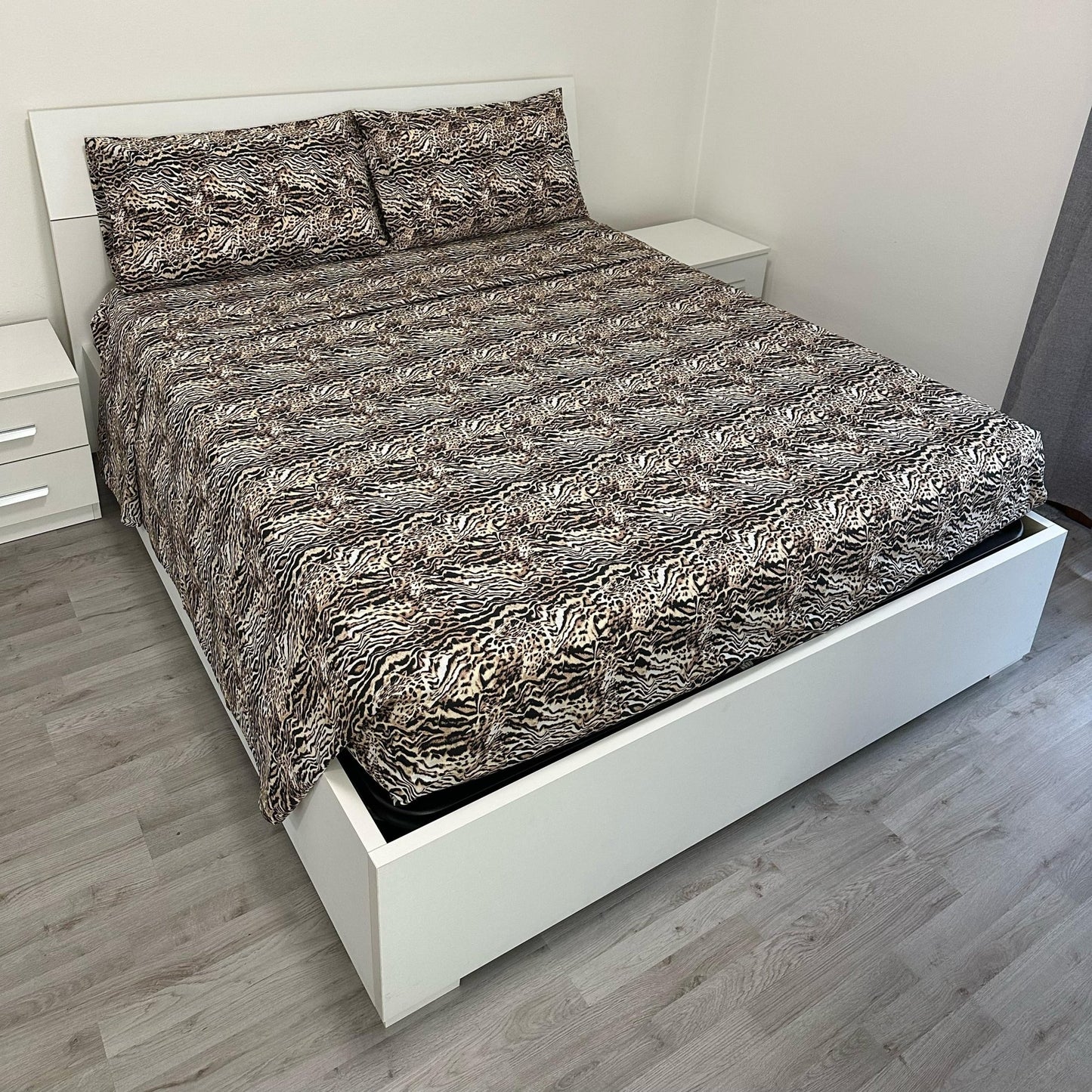 Completo Letto Matrimoniale 100% cotone Leopardo Marrone - | SOLO PER TE ITALIA