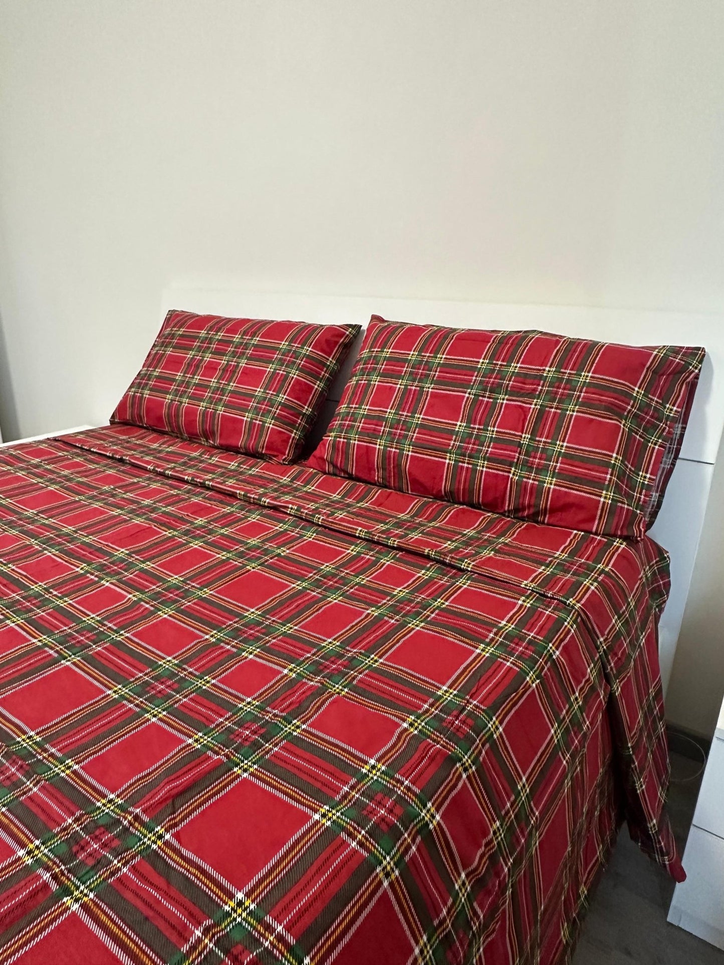 Completo Letto Matrimoniale Tartan Scozzese Rosso in Cotone – Made in Italy - | SOLO PER TE ITALIA