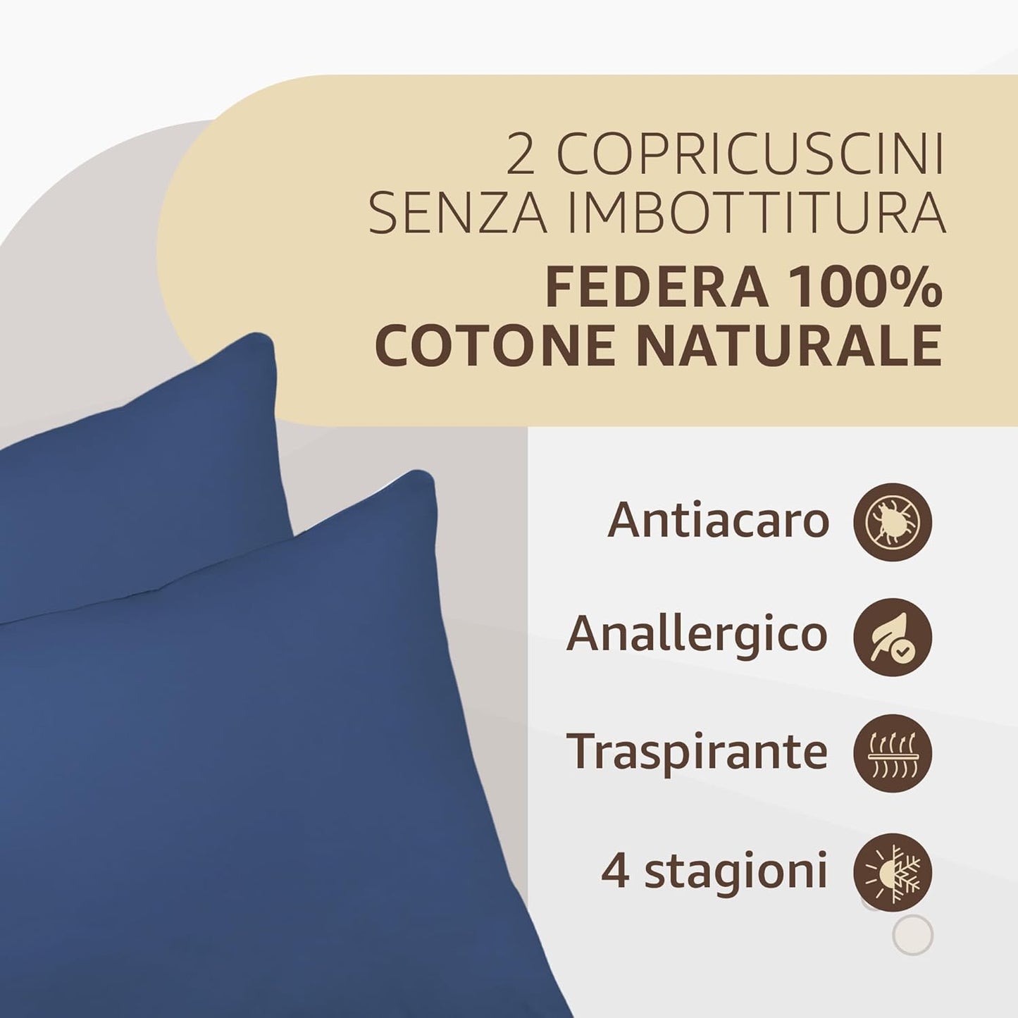 Coppia Federe Percallino in Cotone 100% – Morbidezza Made in Italy - | SOLO PER TE ITALIA