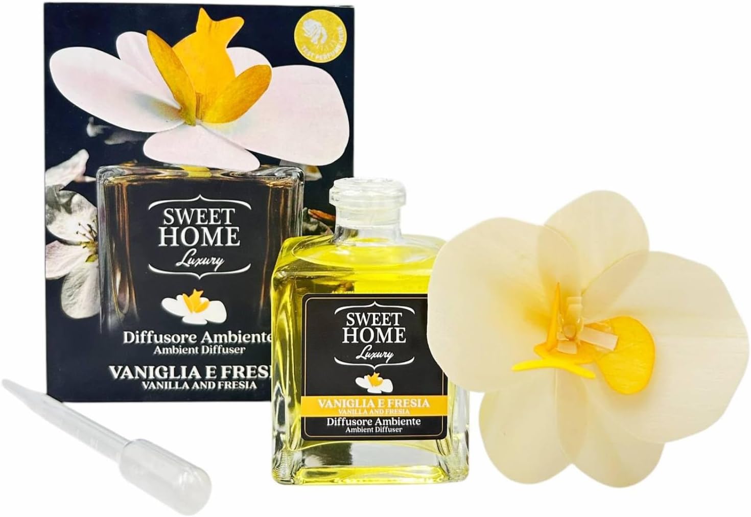 Diffusore Ambiente 150ml con Fiore – 5 Fragranze Eleganti per Ogni Casa