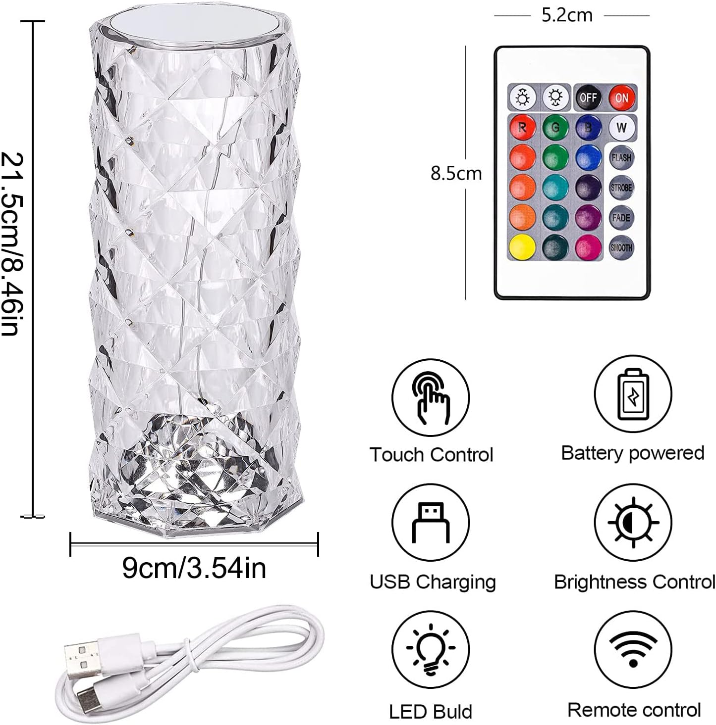 Lampada Diamante LED Multicolore – Atmosfera unica per ogni ambiente - | SOLO PER TE ITALIA
