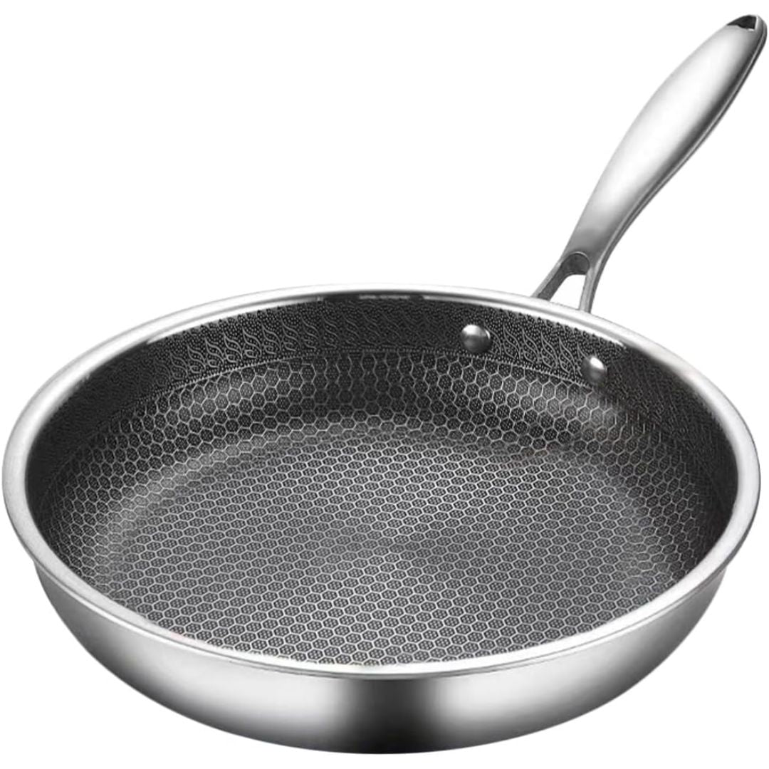 Padella antiaderente in acciaio inox da 24cm con superficie a nido d’ape
