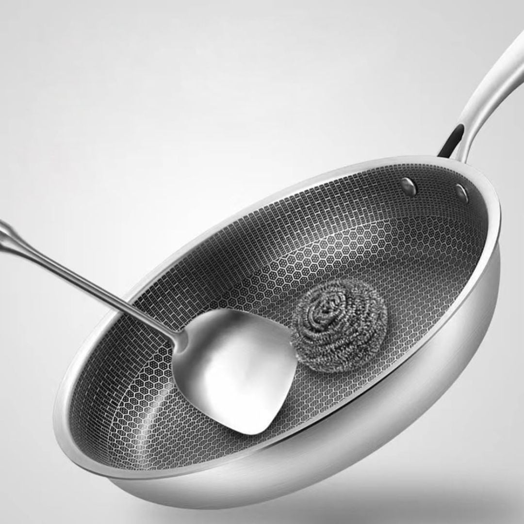 Padella Antiaderente a Nido d'Ape in Acciaio Inox – 24cm