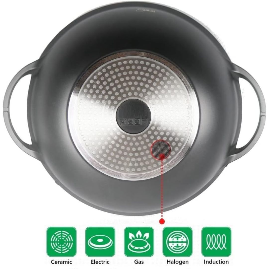 Padella Wok Antiaderente 36cm con Rivestimento Effetto Marmo - | SOLO PER TE ITALIA