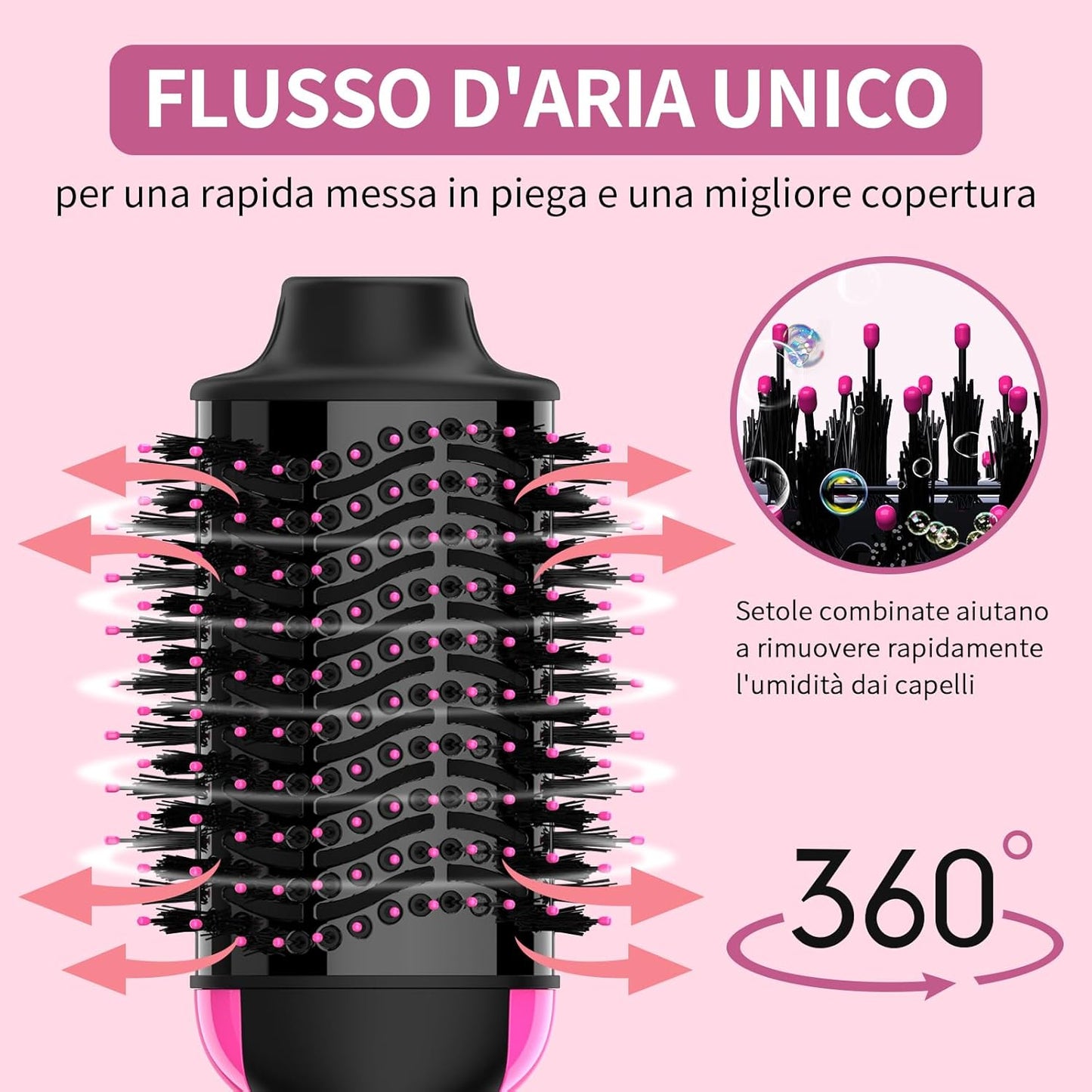 Spazzola Phon 3 in 1 Ceramica con Design Ergonomico - | SOLO PER TE ITALIA
