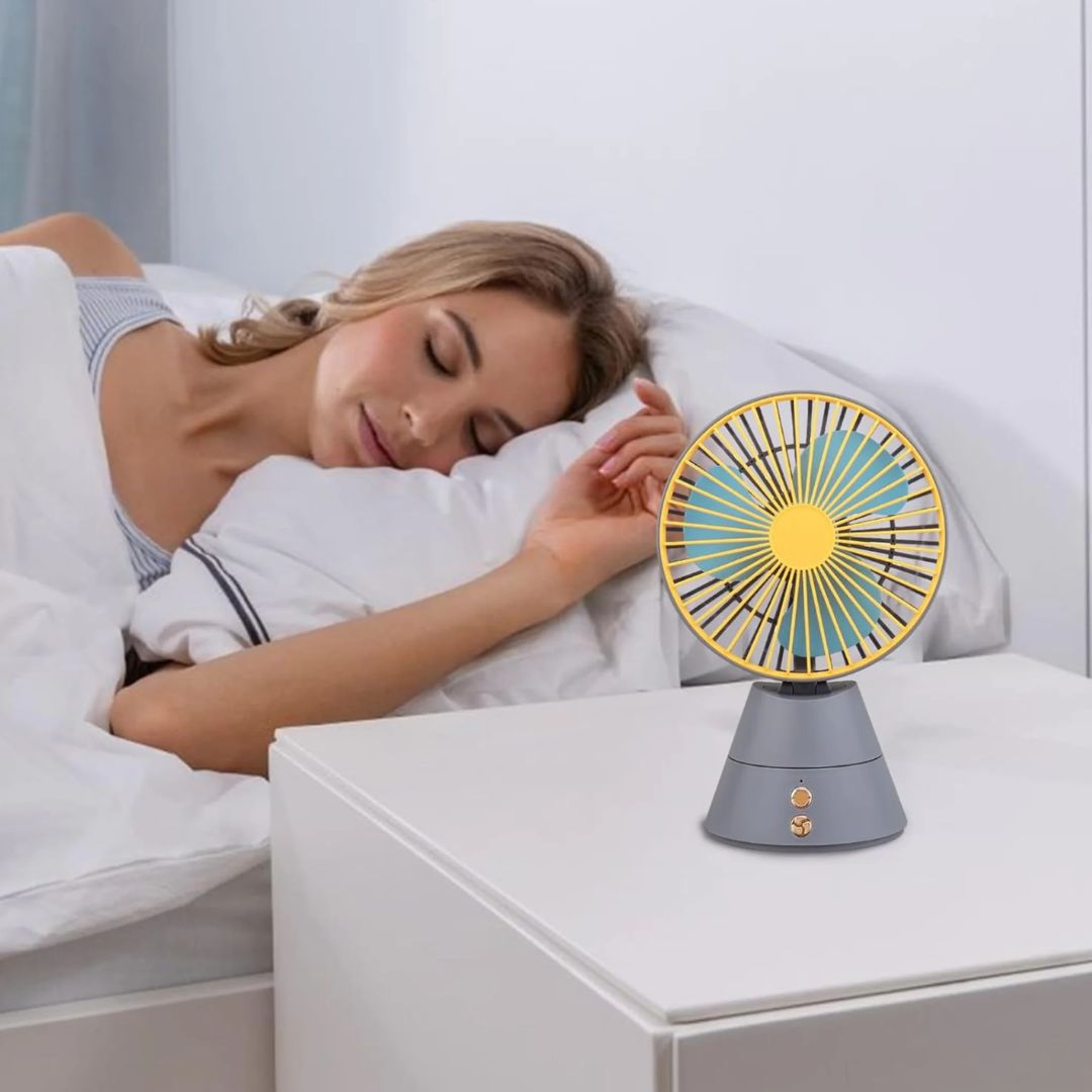 Ventilatore con base rotante mini USB – Portatile, silenzioso e ricaricabile - | SOLO PER TE ITALIA