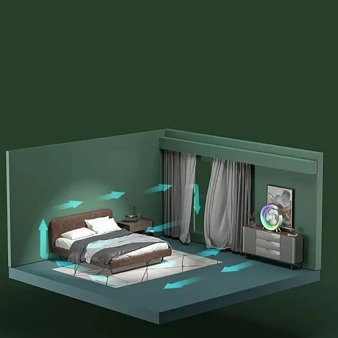 Ventilatore da tavolo ricaricabile con luce RGB - | SOLO PER TE ITALIA