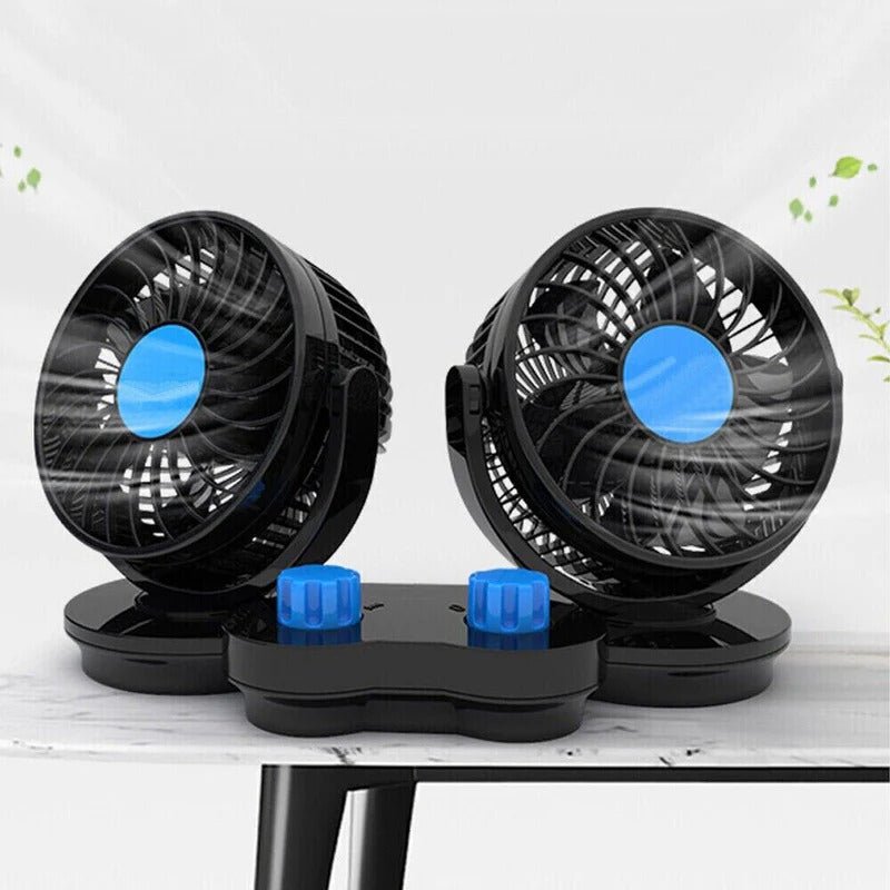 Ventilatore Portatile Da Auto 12V con 2 Ventole Orientabili 🔄 | Ideale per Viaggi in Camper e Camion - | SOLO PER TE ITALIA