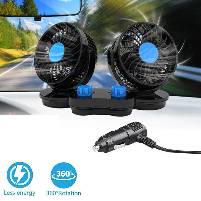 Ventilatore Portatile Da Auto 12V con 2 Ventole Orientabili 🔄 | Ideale per Viaggi in Camper e Camion - | SOLO PER TE ITALIA