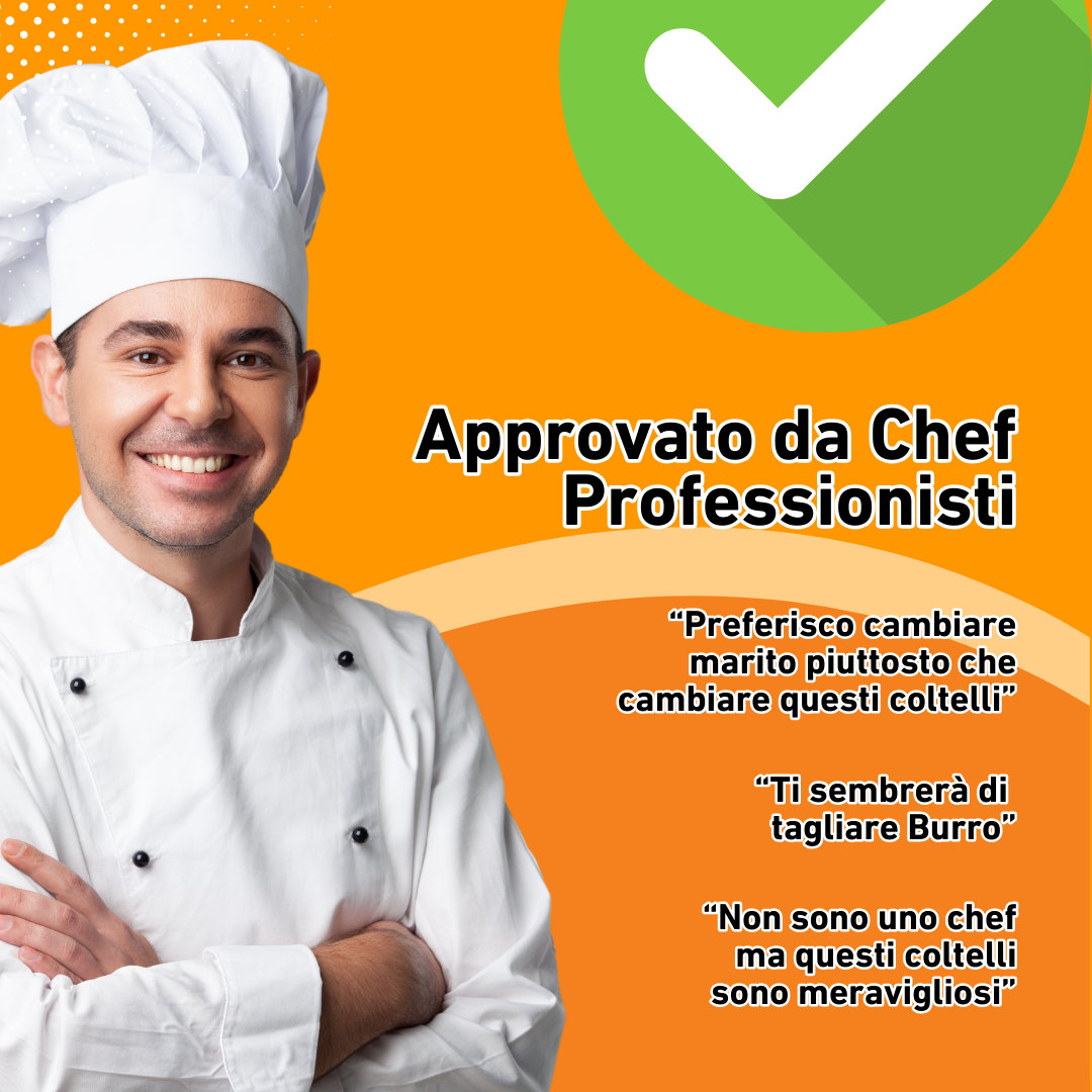 MyChef - Ceppo Porta Coltelli Professionali + Utensili da Cucina PREMIUM