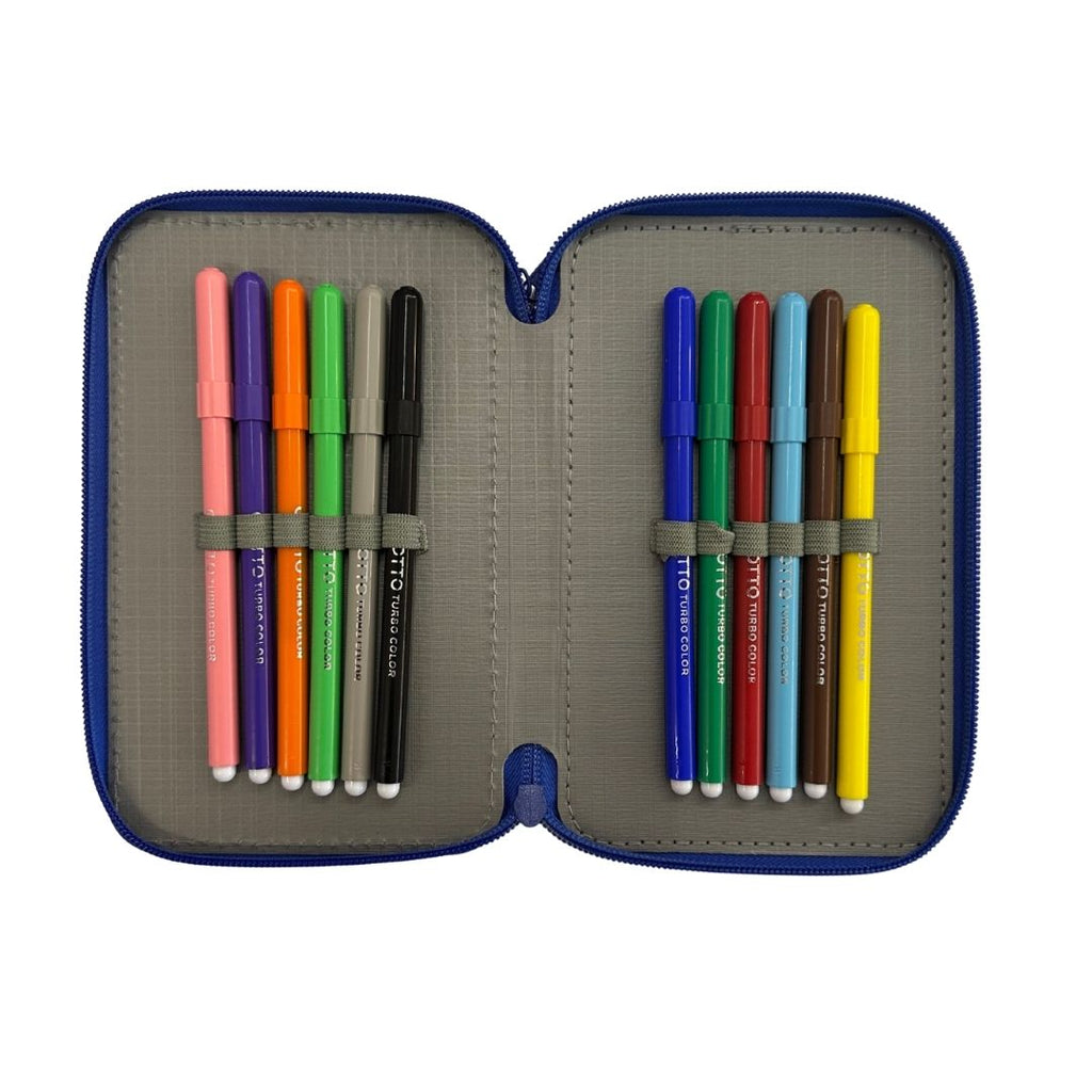 Astuccio Glitter a 3 Zip Fornito – Contiene Giotto Turbo Color