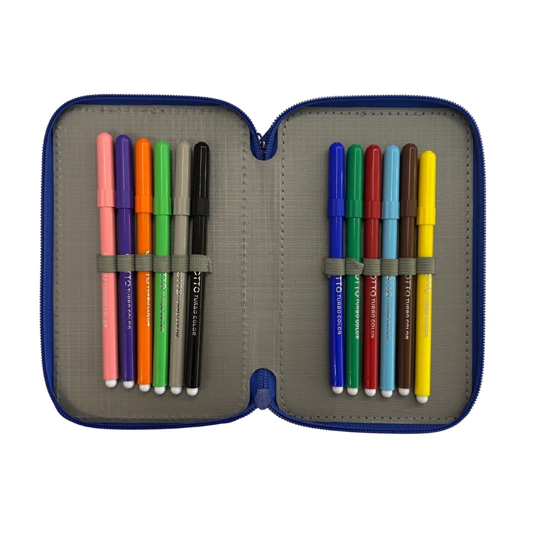 Astuccio Glitter a 3 Zip Fornito – Contiene Giotto Turbo Color