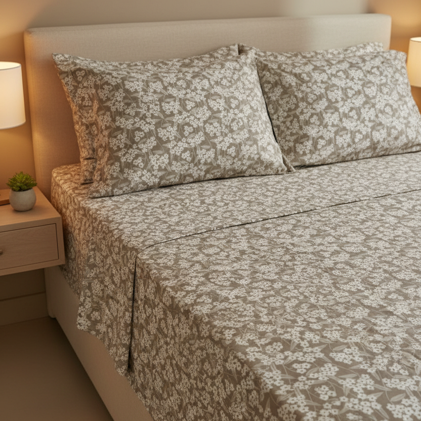Completo Letto Matrimoniale 100% cotone Camilla