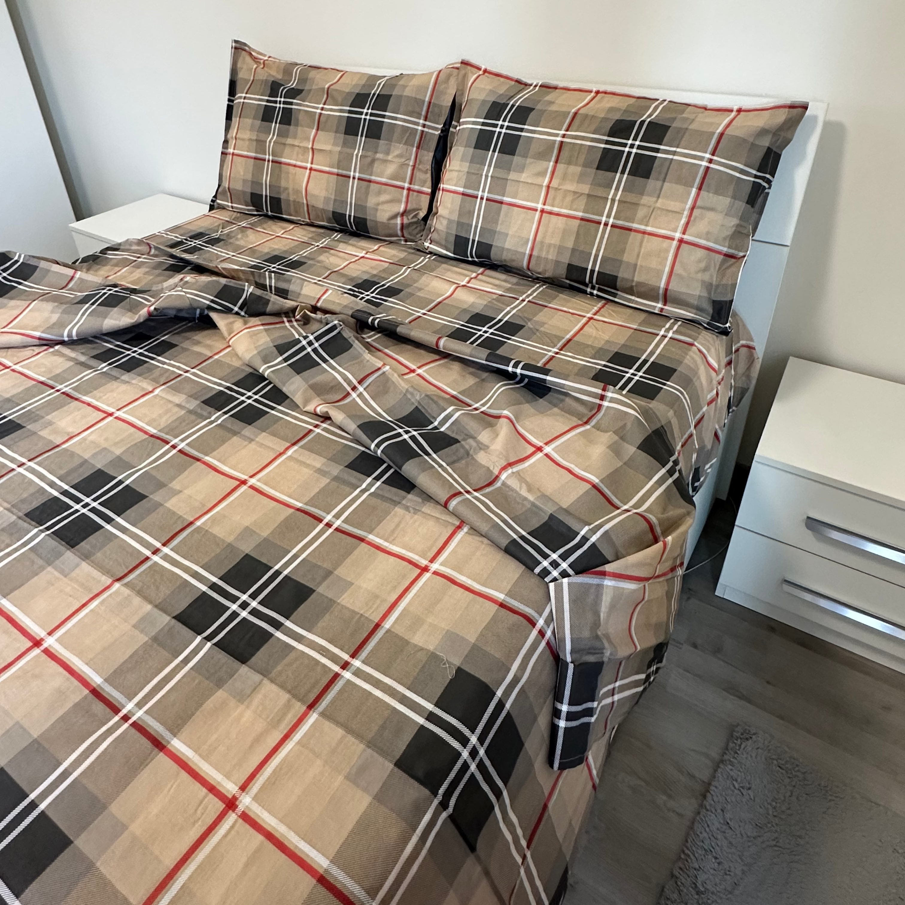 Completo Letto Matrimoniale 100% cotone Quadratoni
