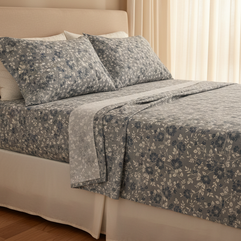 Completo Letto Matrimoniale 100% cotone Rossella