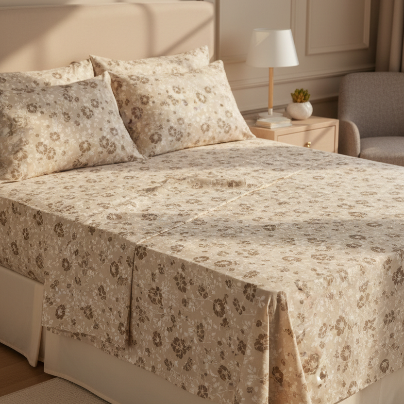 Completo Letto Matrimoniale 100% cotone Rossella