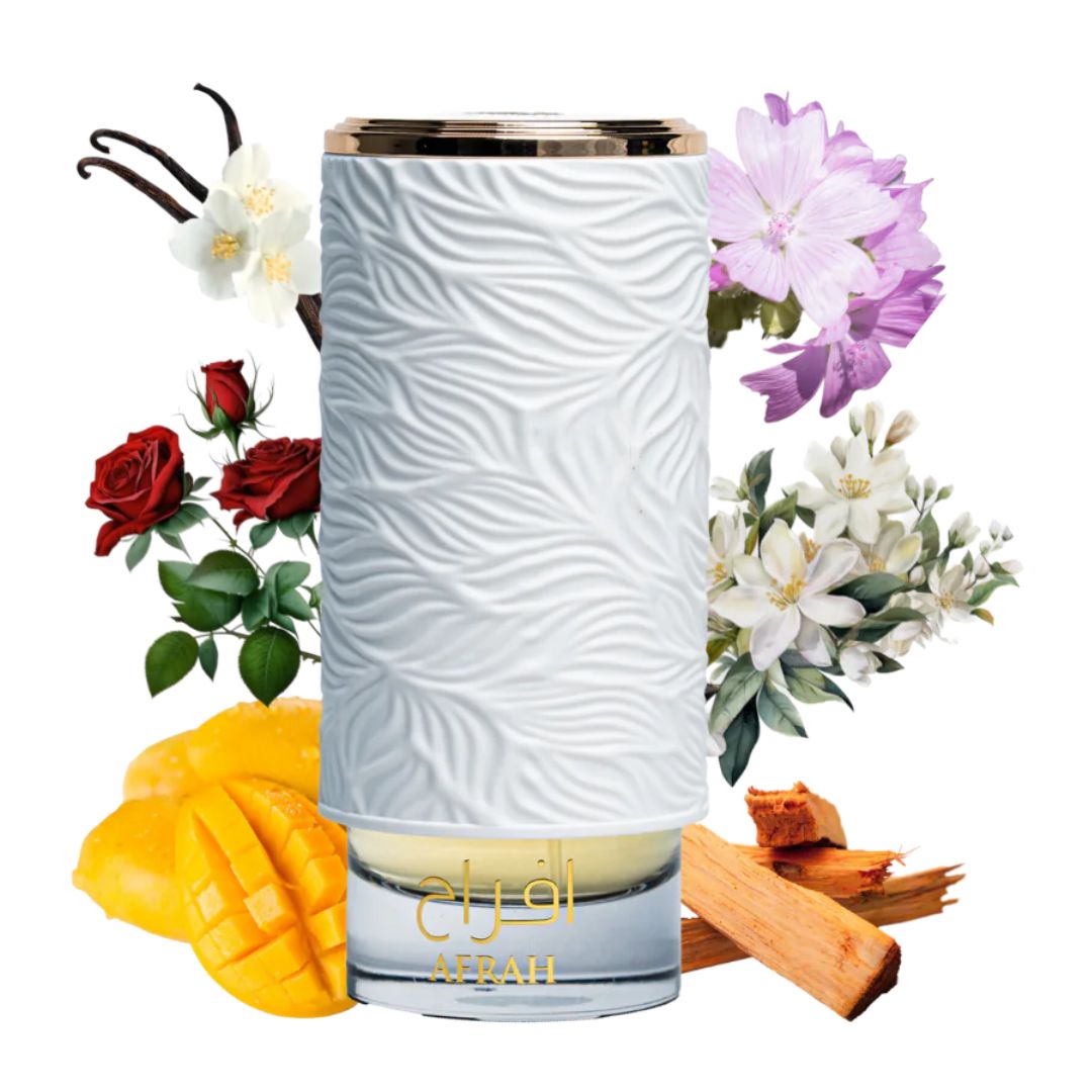 Flacone elegante del profumo Afrah Exclusif per donna – design lussuoso ed esotico