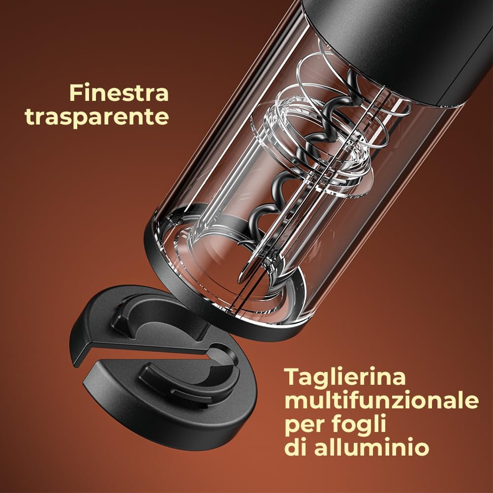 Gohytal Cavatappi Elettrico, Apribottiglie Elettrico USB Ricaricabile con Taglia Gohytal Cavatappi Elettrico, Apribottiglie Elettrico USB Ricaricabile con Taglia