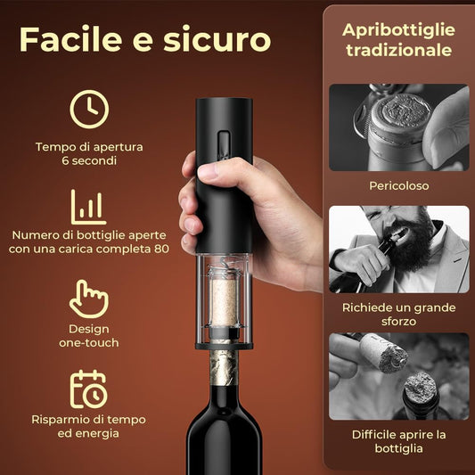 Apribottiglie elettrico 4 in 1 in acciaio – Apertura facile bottiglie - | SOLO PER TE ITALIA