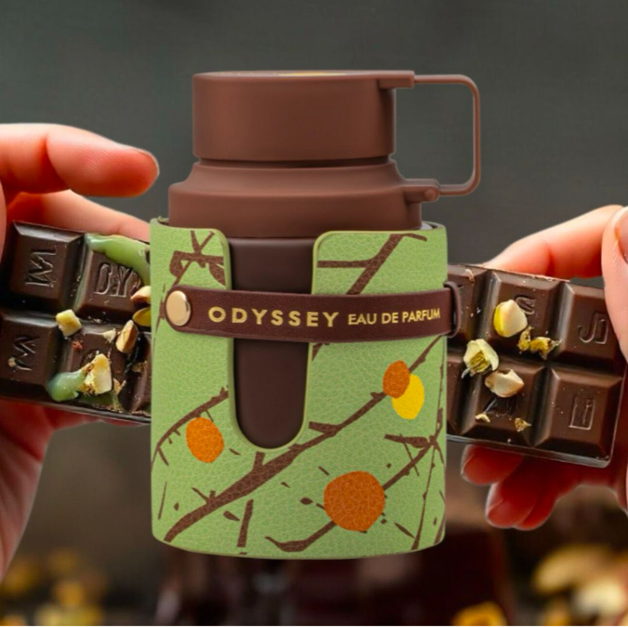 Flacone di profumo Armaf Odyssey Dubai Chocolat con splash di cioccolato – Profumeria gourmet