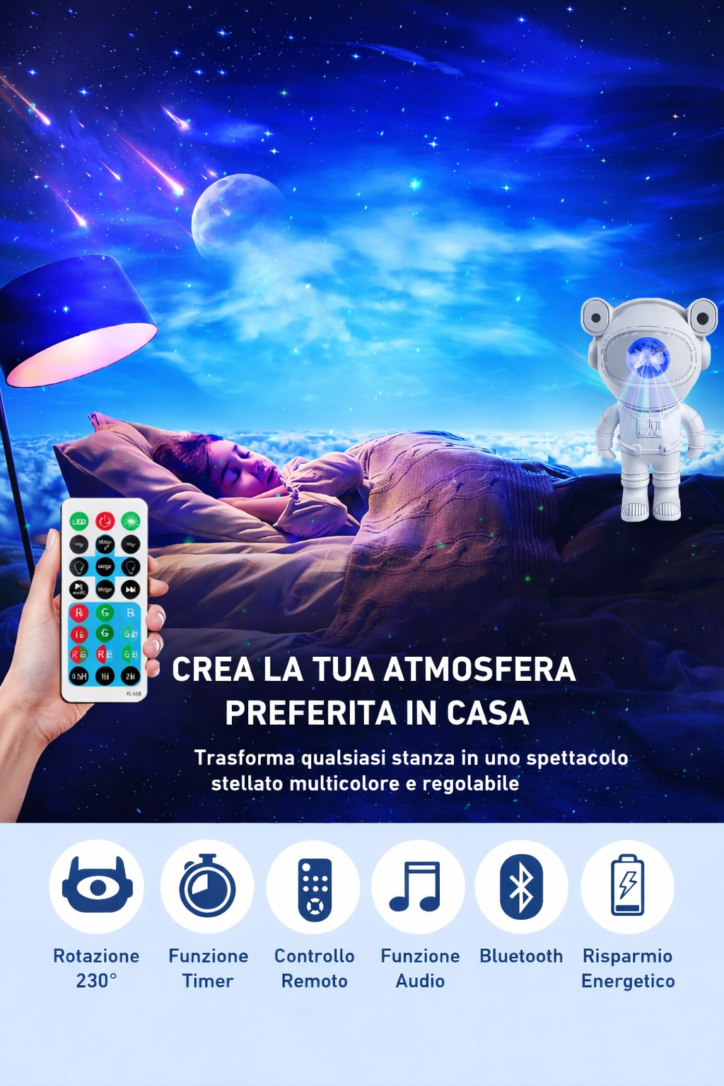 Astro Robot - Lampada magica + Cassa Bluetooth - | SOLO PER TE ITALIA