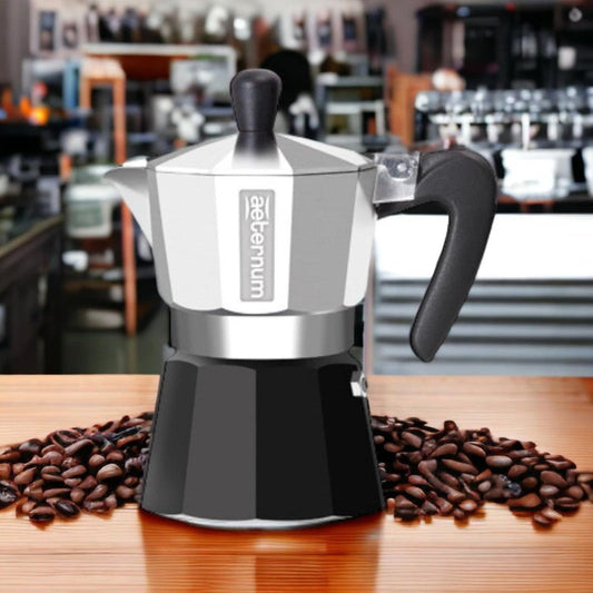 Caffettiera Aeternum Black Pearl Duo 1 e 3 Tazze Moka Espresso - | SOLO PER TE ITALIA