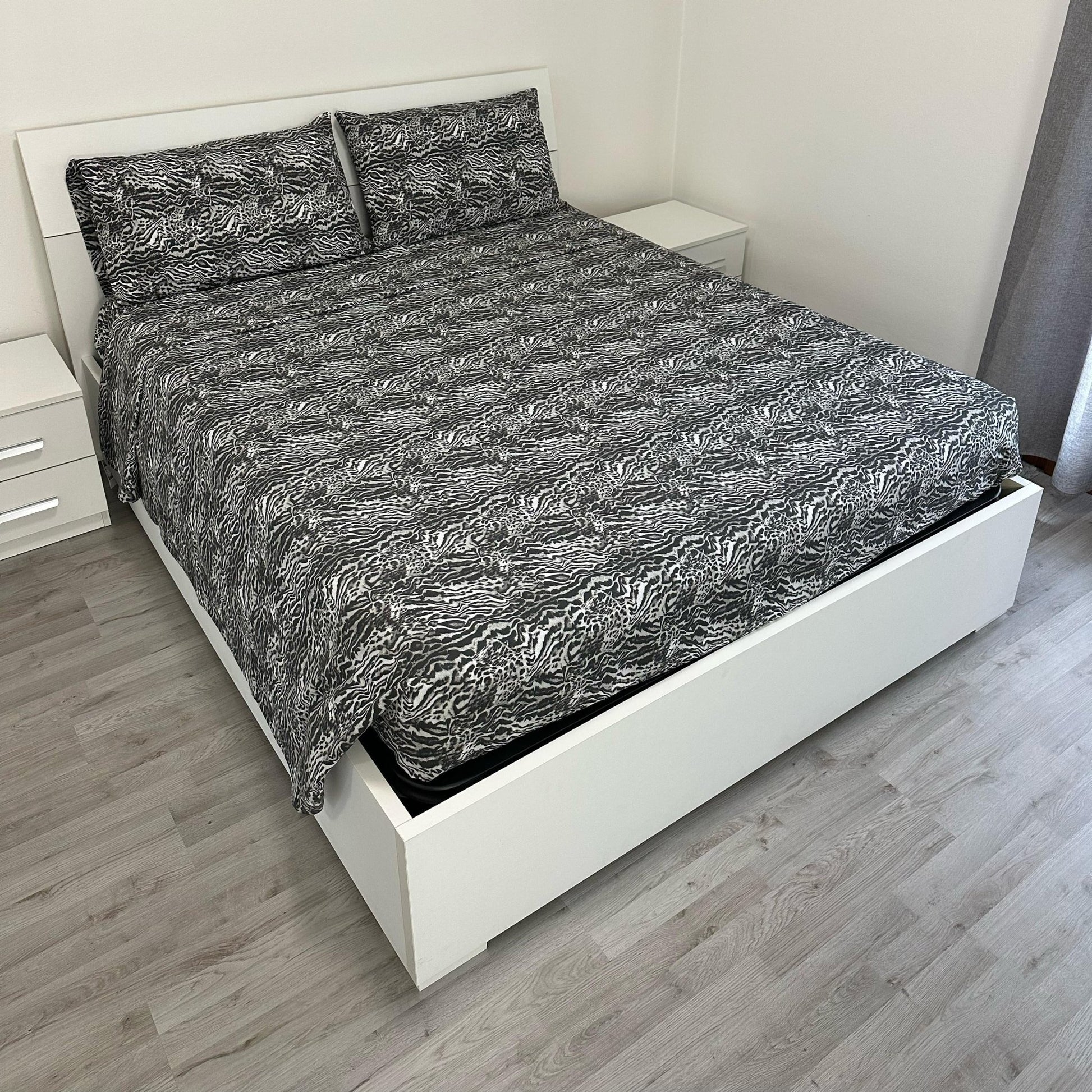 Completo Letto Matrimoniale 100% cotone Leopardo Nero - | SOLO PER TE ITALIA