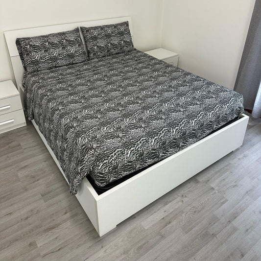 Completo Letto Matrimoniale 100% cotone Leopardo Nero - | SOLO PER TE ITALIA