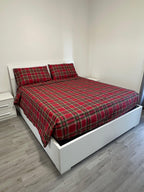 Completo Letto Matrimoniale Tartan Scozzese Rosso in Cotone – Made in Italy - | SOLO PER TE ITALIA