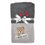 Coppia Asciugamani “I miss You” – set ricamato in cotone - | SOLO PER TE ITALIA