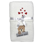 Coppia Asciugamani “I miss You” – set ricamato in cotone - | SOLO PER TE ITALIA