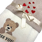 Coppia Asciugamani “I miss You” – set ricamato in cotone - | SOLO PER TE ITALIA