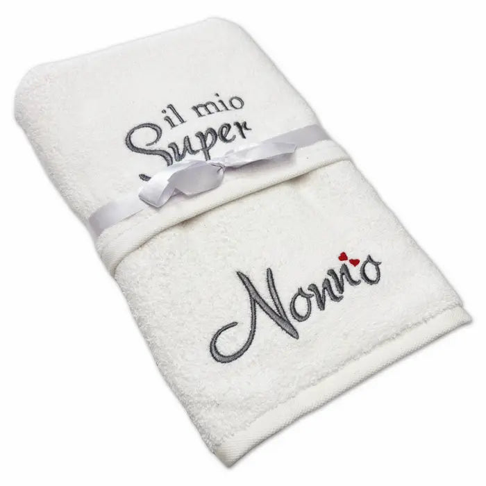 Coppia Asciugamani Il mio Super Nonno (viso + ospite) online - | SOLO PER TE ITALIA