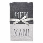 Coppia asciugamani Piedi Mani ricamati in cotone 400 g/m² - | SOLO PER TE ITALIA