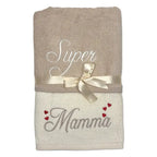 Coppia Asciugamani Super Mamma online – set ricamato in cotone 100 % - | SOLO PER TE ITALIA