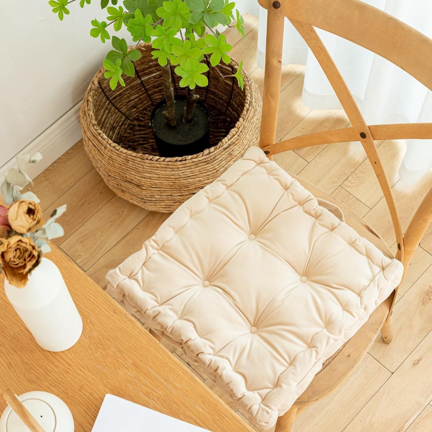 Cuscino Mattonella 40x40 cm beige elegante e versatile per la casa