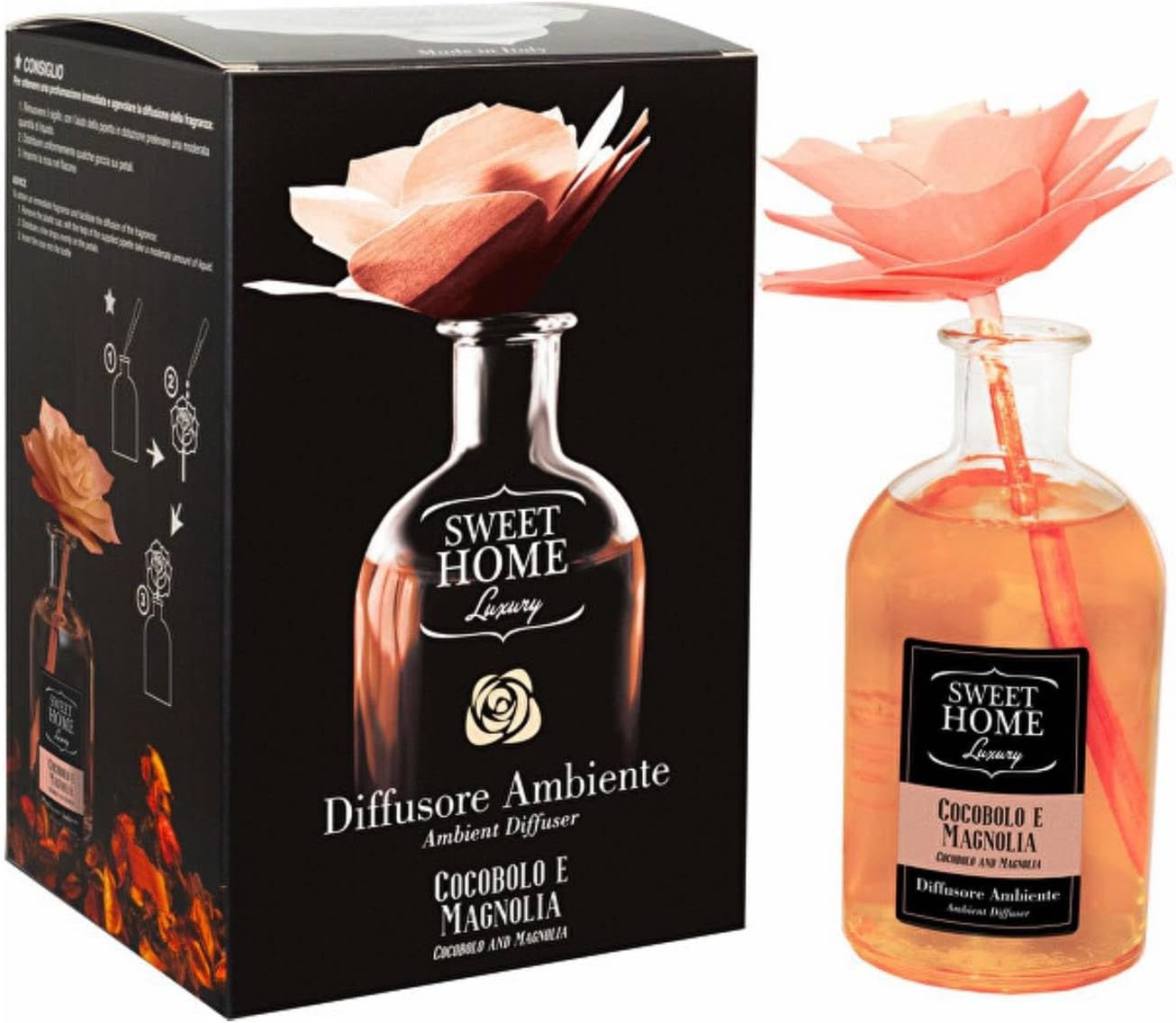 Diffusore Ambiente 250ml con Fiore - Elegant Home Fragrance Diffuser - | SOLO PER TE ITALIA