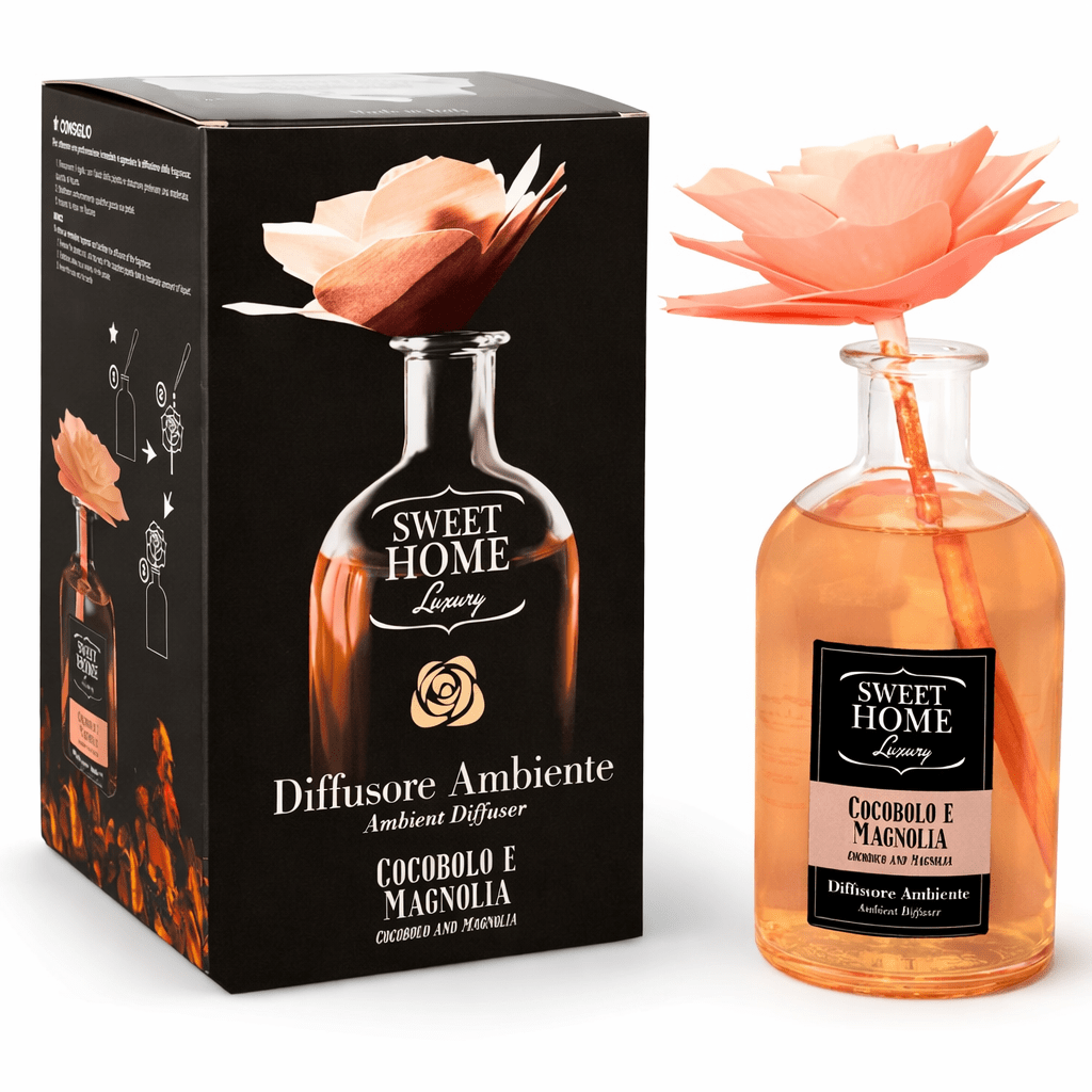 Diffusore Ambiente 250ml con Fiore - Elegant Home Fragrance Diffuser - | SOLO PER TE ITALIA