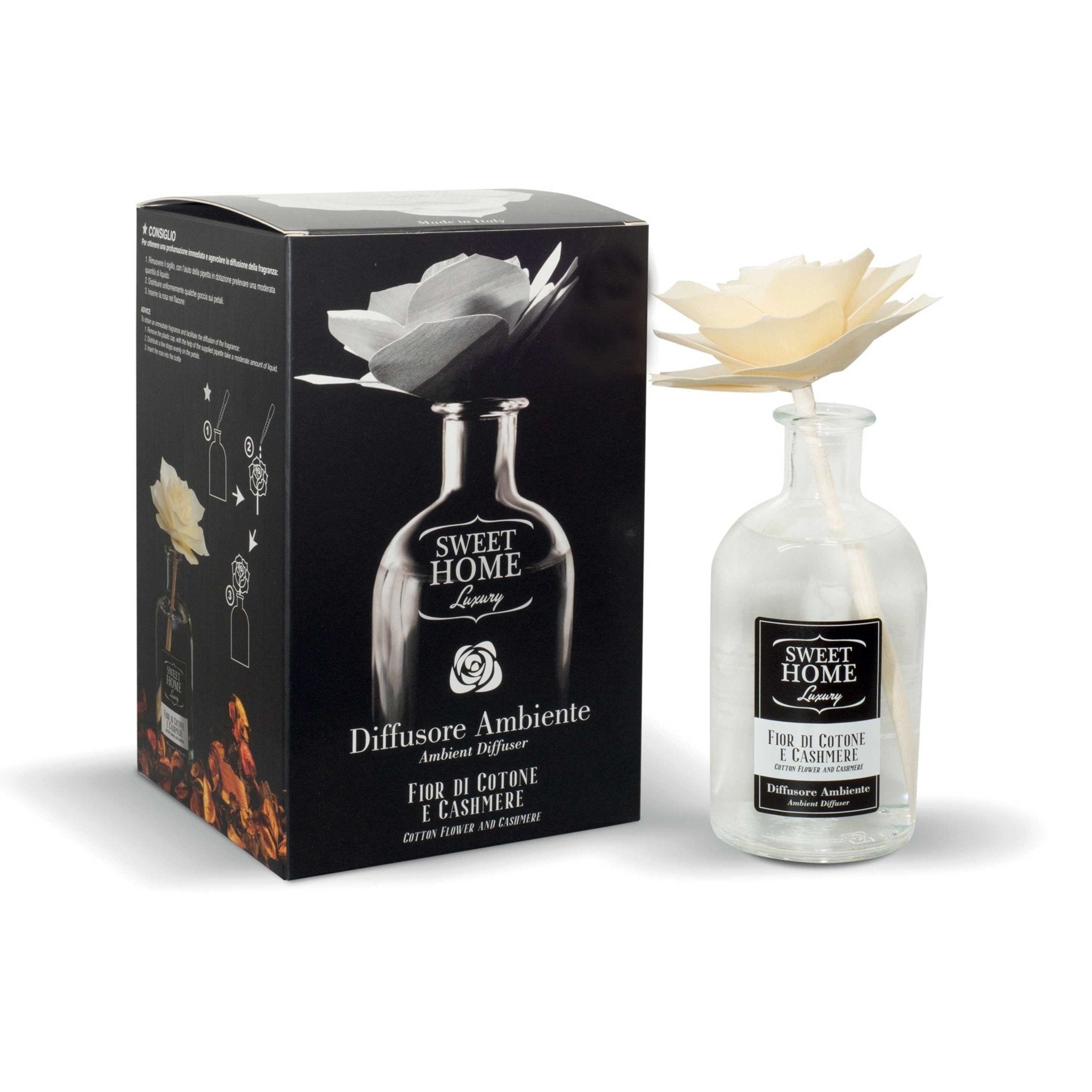 Diffusore Ambiente 250ml con Fiore - Elegant Home Fragrance Diffuser - | SOLO PER TE ITALIA