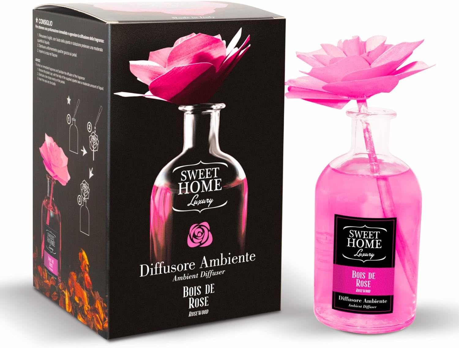 Diffusore Ambiente 250ml con Fiore - Elegant Home Fragrance Diffuser - | SOLO PER TE ITALIA