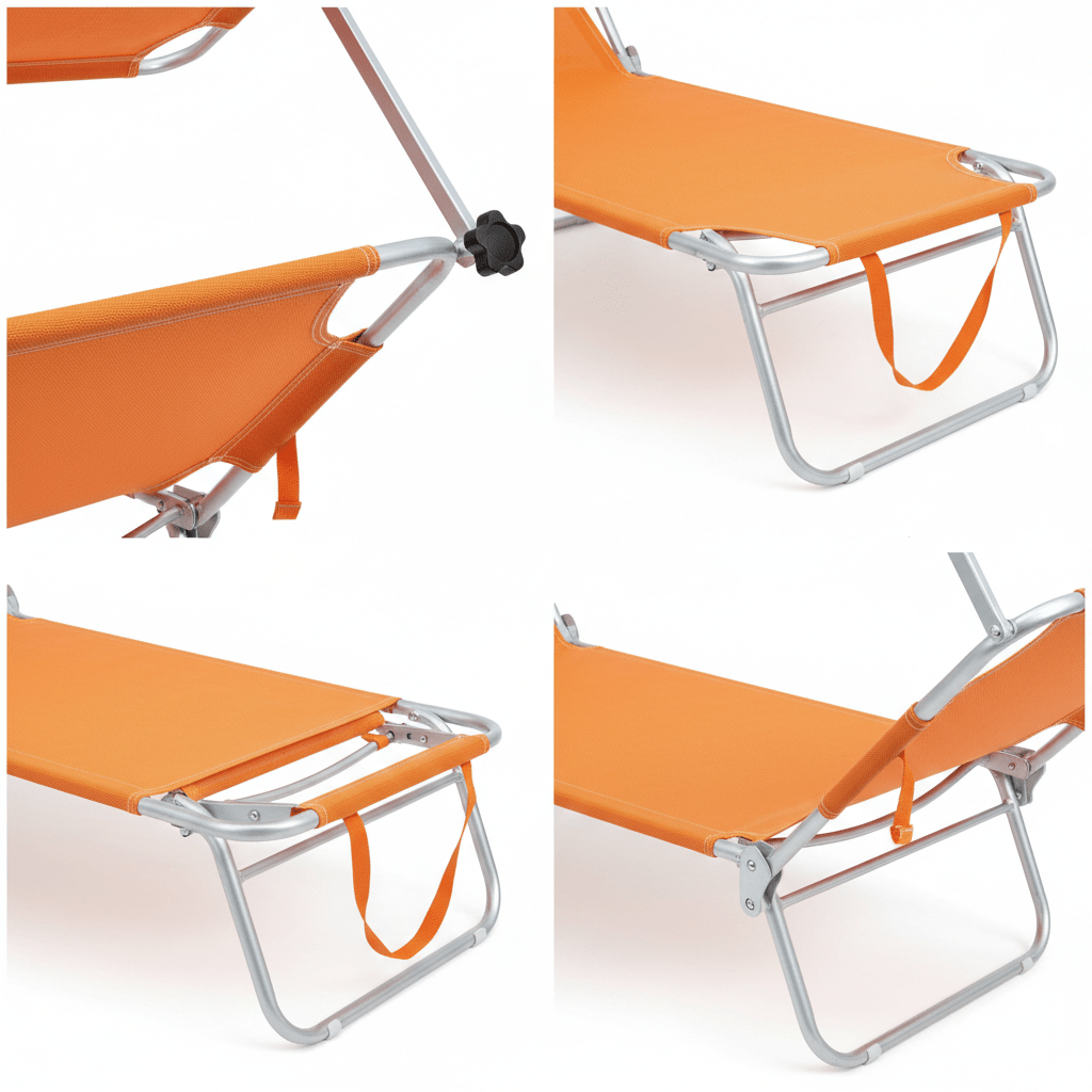 Lettino prendisole pieghevole con parasole regolabile - | SOLO PER TE ITALIA