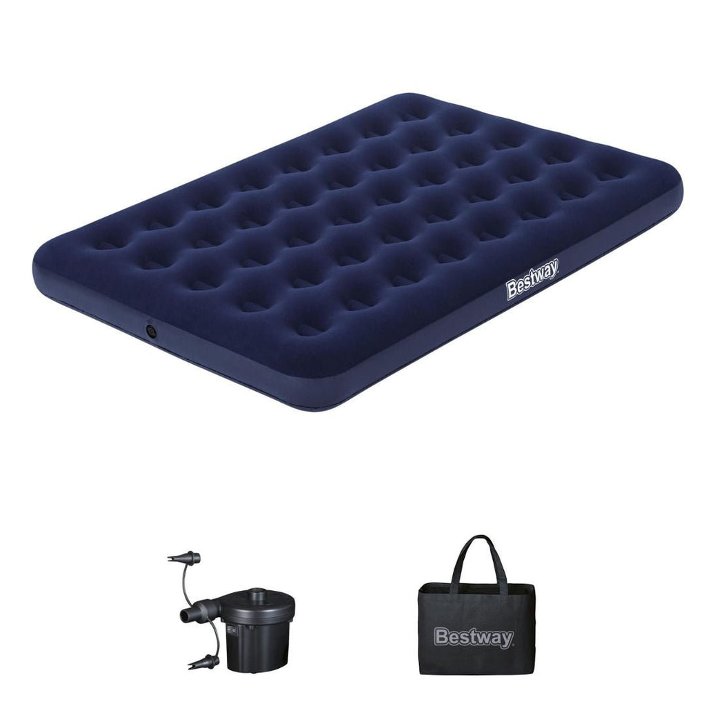 Materasso Gonfiabile Blu Matrimoniale con Pompa – Comfort ovunque tu sia! - | SOLO PER TE ITALIA