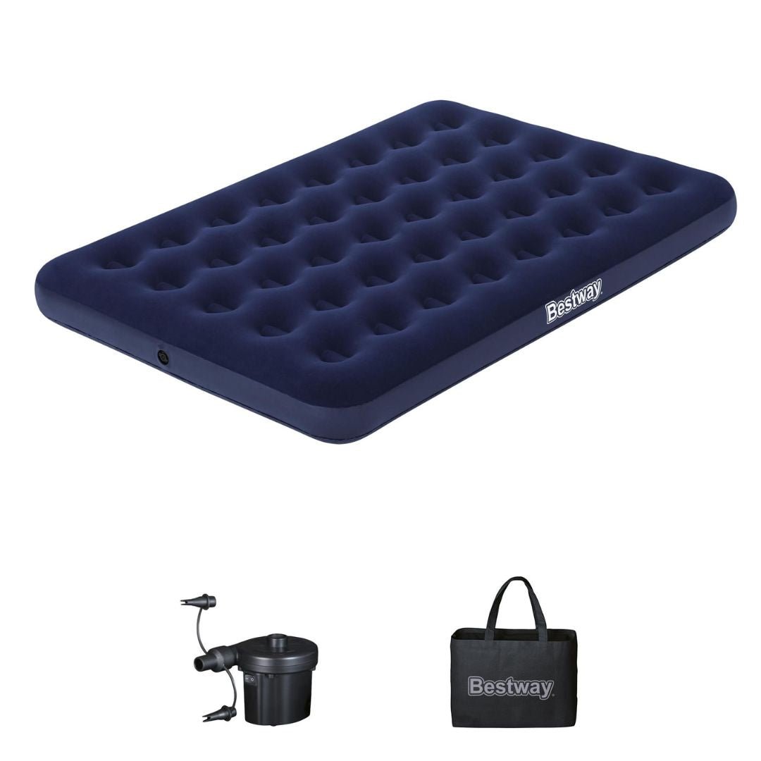 Materasso Gonfiabile Blu Matrimoniale con Pompa – Comfort ovunque tu sia! - | SOLO PER TE ITALIA