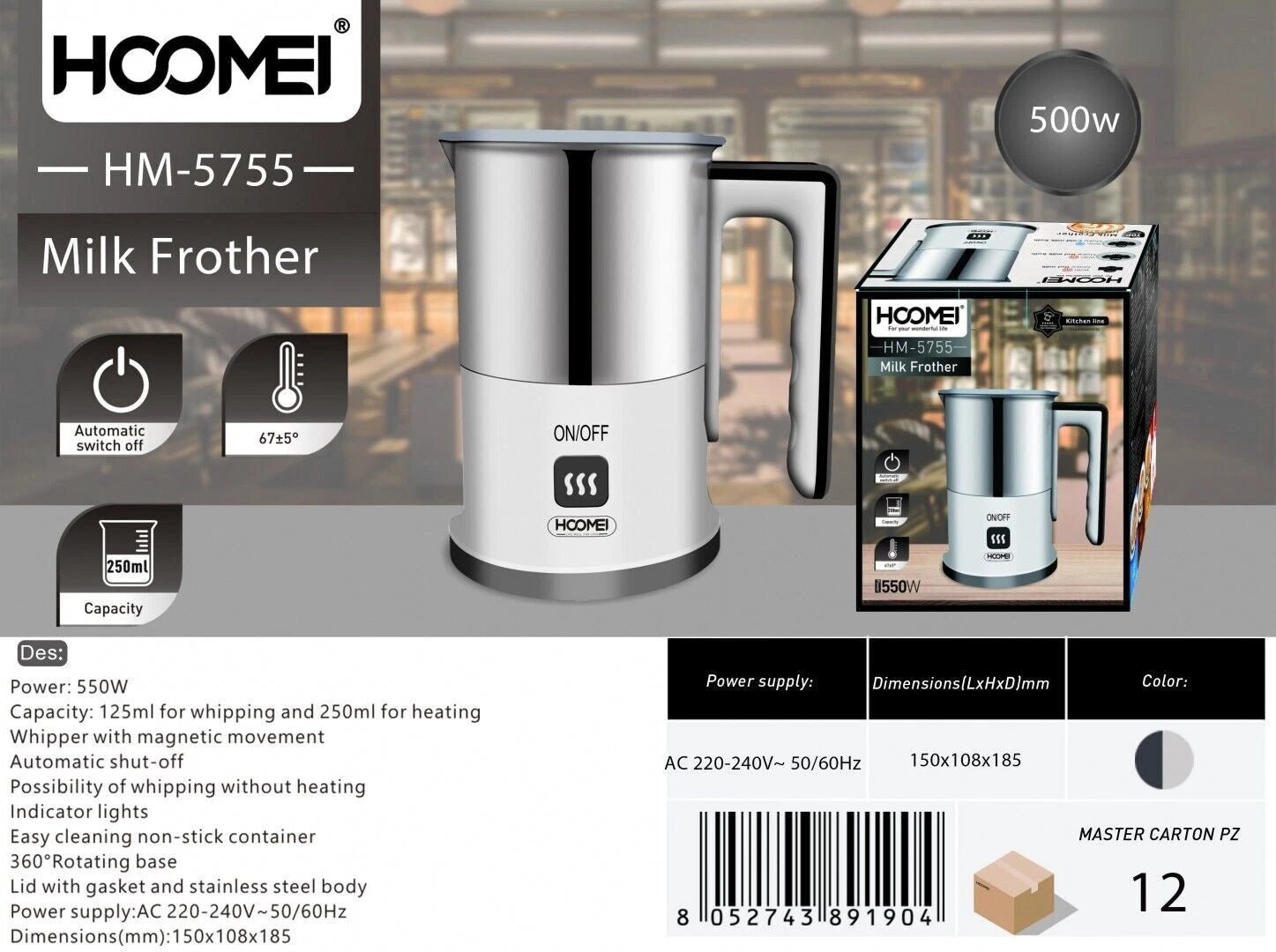 Montalatte Elettrico in Acciaio Inox per Cappuccini Cremosi - | SOLO PER TE ITALIA