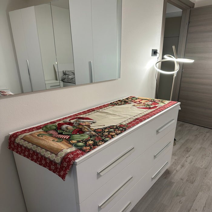 Runner natalizio in jacquard 40×140 cm – eleganza per la tavola delle feste - | SOLO PER TE ITALIA