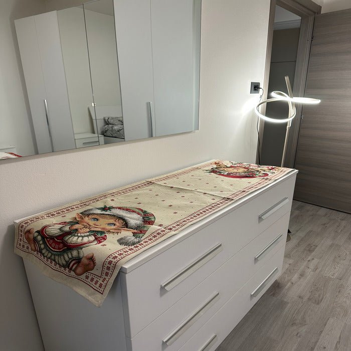 Runner natalizio in jacquard 40×140 cm – eleganza per la tavola delle feste - | SOLO PER TE ITALIA