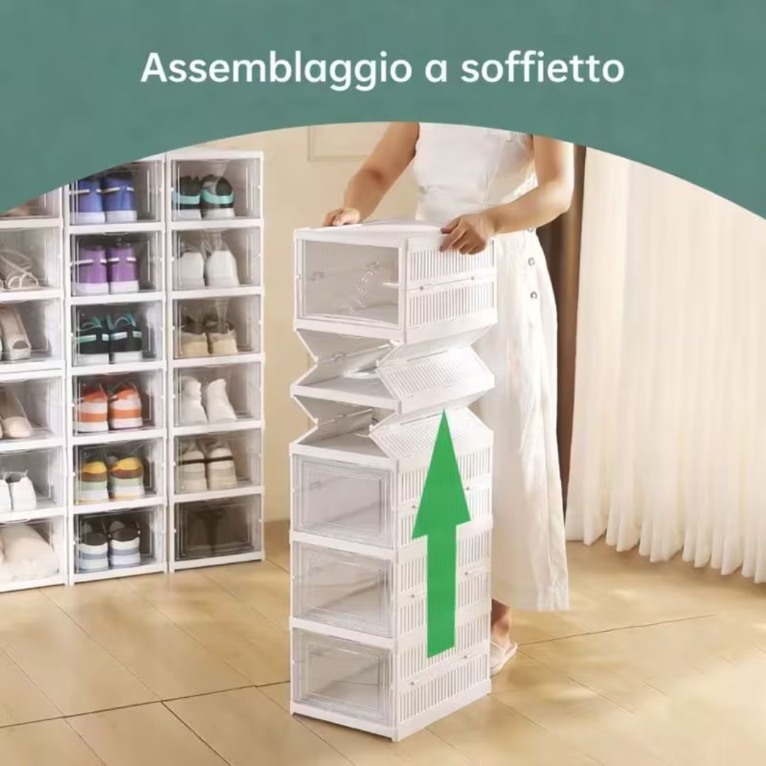 Scarpiera Richiudibile Trasparente – Ordine Perfetto per le Tue Scarpe - | SOLO PER TE ITALIA