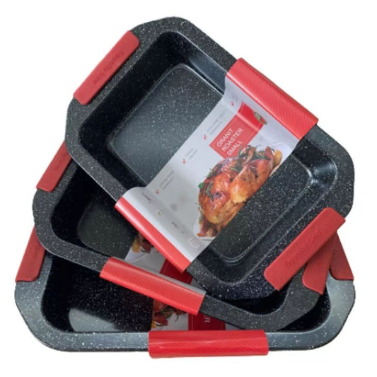 Set di 3 Teglie Antiaderenti con Manici in Silicone Rimovibili - | SOLO PER TE ITALIA